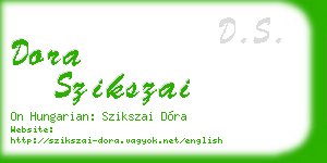 dora szikszai business card